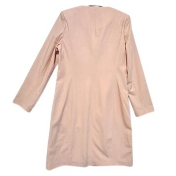 Calvin Klein Blush Pink Faux Suede Leather Long Open Coat Womens Jacket Size 10 - Picture 3 of 8